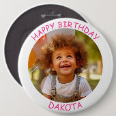 foto en naam Verjaardag Button (Voorkant /achterkant)