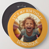 foto en naam Verjaardag Button (Voorkant /achterkant)