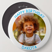  foto en naam Verjaardag Button (Voorkant /achterkant)