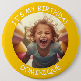 foto en naam Verjaardag Button