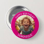 foto en naam Verjaardag Button (Voorkant /achterkant)