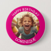 foto en naam Verjaardag Button (Voorkant)