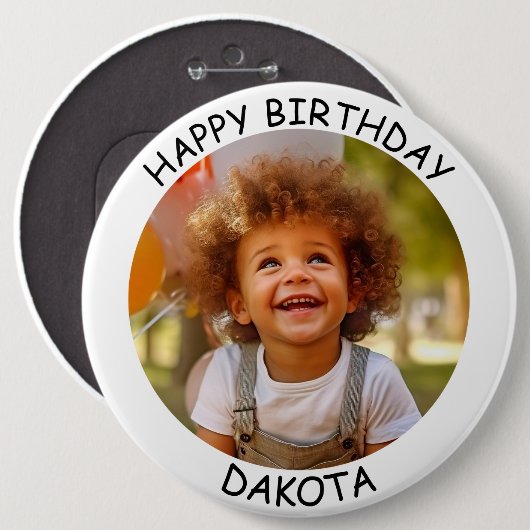  foto en naam Verjaardag Button (Voorkant /achterkant)