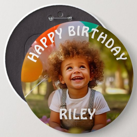  foto en naam Verjaardag Button (Voorkant /achterkant)