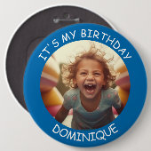 foto en naam Verjaardag Button (Voorkant /achterkant)