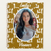 Foto en naam voor meisjes - Golden Leaf Planner (Voorkant)