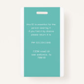 foto en naamplaatje van de personeelsverpleegster badge (Achterkant)