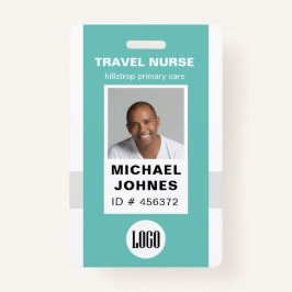 foto en naamplaatje van de personeelsverpleegster badge