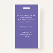 foto en naamplaatje van de personeelsverpleegster badge (Achterkant)