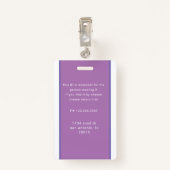 foto en naamplaatje van de personeelsverpleegster badge (Achterkant met clip)