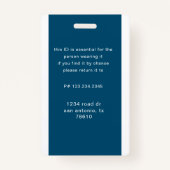 foto en naamplaatje van de personeelsverpleegster badge (Achterkant)