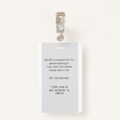 foto en naamplaatje van de personeelsverpleegster badge (Achterkant met clip)