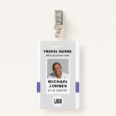 foto en naamplaatje van de personeelsverpleegster badge (Voorkant met clip)