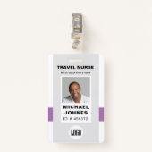 foto en naamplaatje van de personeelsverpleegster badge (Voorkant met clip)