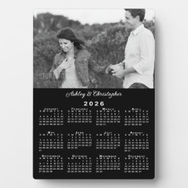 Foto en namen Gepersonaliseerde 2026 Kalender Zwar Fotoplaat