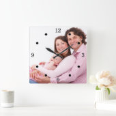 Foto en nummers van de aangepaste familie vierkante klok (Huis)