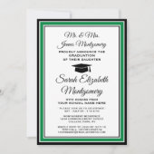 Foto en ouders Names Green Black White Afstuderen Kaart (Voorkant)