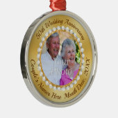 Foto en persoonlijk, 50e Jubileum Metalen Ornament (Rechts)