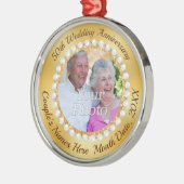 Foto en persoonlijk, 50e Jubileum Metalen Ornament (Links)