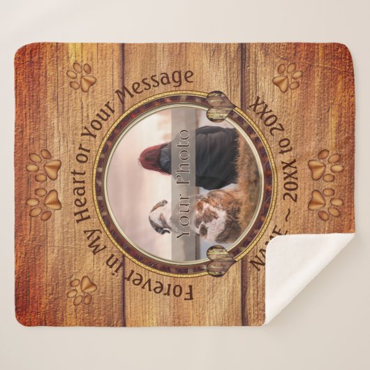 Foto en persoonlijk, Dog Memorial Blanket Sherpa Deken (Voorkant (horizontaal))