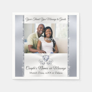 Foto en persoonlijke bruiloft Cocktail Napkins Servet