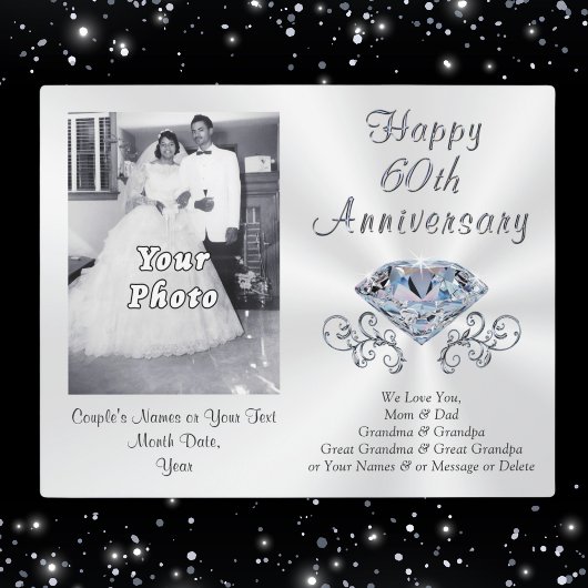 Foto en persoonlijke cadeauideeën voor 60e Jubileu Fotoplaat