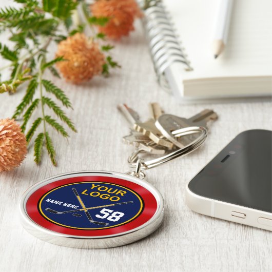 Foto en persoonlijke cadeaus voor Hockey-spelers Sleutelhanger (Zijkant)