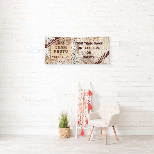 Foto en persoonlijke honkbalbanner,  spandoek (Insitu)