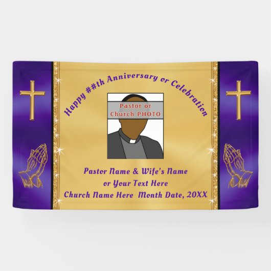 Foto en persoonlijke Jubileum-banner van de kerk Spandoek (Horizontaal)