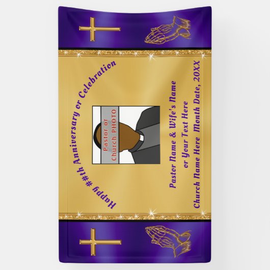 Foto en persoonlijke Jubileum-banner van de kerk Spandoek (Verticaal)