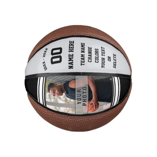 FOTO en persoonlijke mini-Basketball Uw kleuren Basketbal (Voorkant)