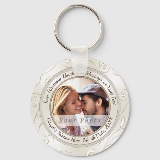 Foto en persoonlijke Sleutelhanger Wedding Favors (Voorkant)