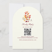 Foto- en QR-code herfstbruiloft Kaart (Achterkant)