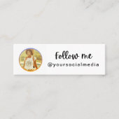 Foto en QR-code Volg me Sociale Media Trendy Cool Mini Visitekaartje (Voorkant)