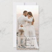 Foto en Script Wedding Save the Date Bladwijzer (Voorkant)