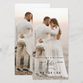 Foto en Script Wedding Save the Date Bladwijzer (Voorkant / Achterkant)