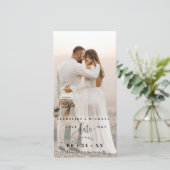 Foto en Script Wedding Save the Date Bladwijzer (Staand voorkant)