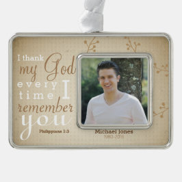 Foto- en scriptgeheugen verzilverd omlijst ornament