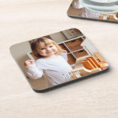 Foto- en scriptnaam van uw kind bier onderzetter (Linkerzijde)