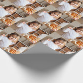Foto- en scriptnaam van uw kind cadeaupapier (Hoek)