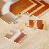 Foto- en scriptnaam van uw kind legpuzzel (Zijkant)