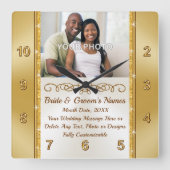 Foto- en speciale wandklokkencadeau, vierkante klok (Voorkant)