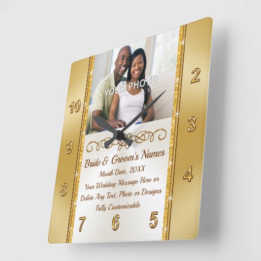 Foto- en speciale wandklokkencadeau, vierkante klok (Hoek)