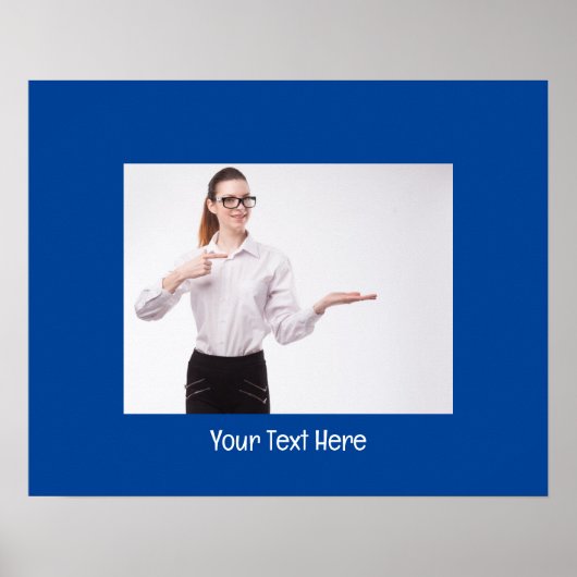  foto en tekst Deep Blue Poster (Voorkant)