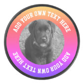 Foto en tekst gepersonaliseerd uniek hockey puck (Voorkant)