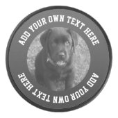 Foto en tekst gepersonaliseerd uniek hockey puck (Voorkant)