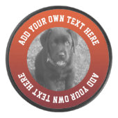Foto en tekst gepersonaliseerd uniek hockey puck (Voorkant)