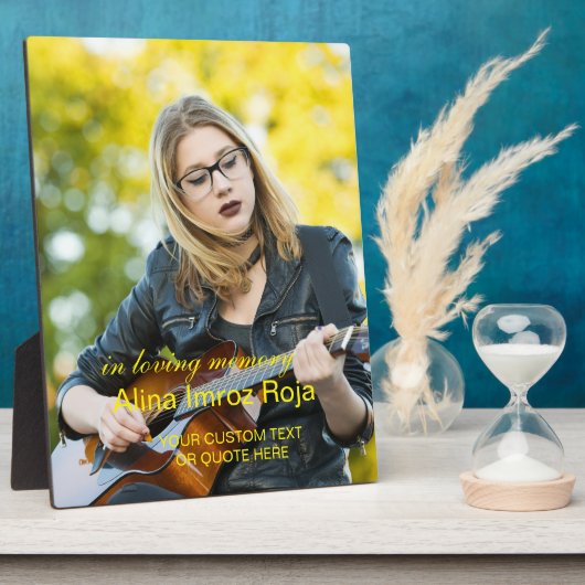 Foto- en tekst tafelplaquette Aandenken Fotoplaat (Zijkant)