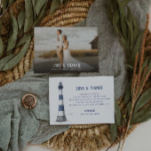 Foto- en vuurtoren-bedankkaart bedankkaart