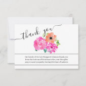 Foto en Waterverf Bloemen Begrafenis Bedankkaart (Voorkant)